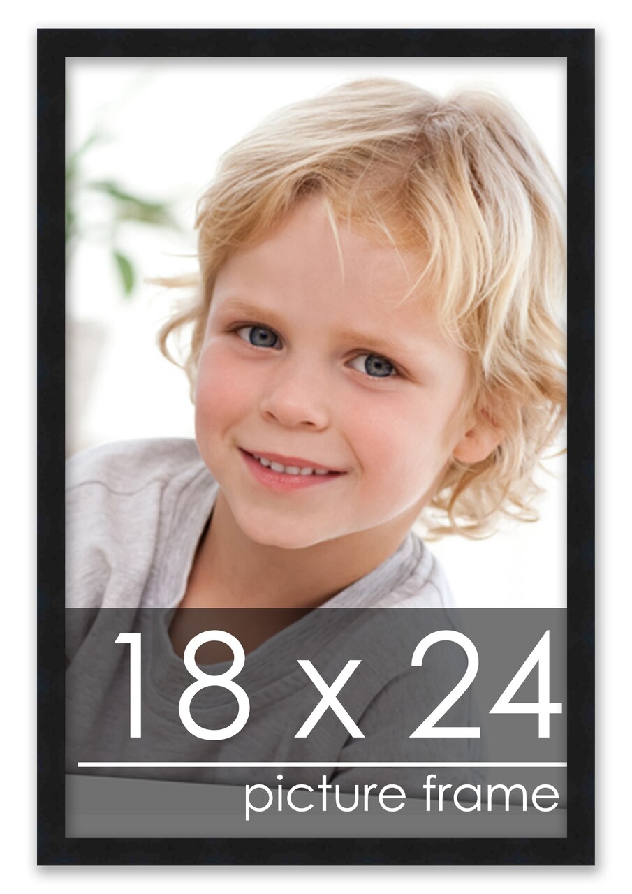 Modernist Black Picture Frame - UV Acrylic, Foam Board Backing, Hanging Hardware